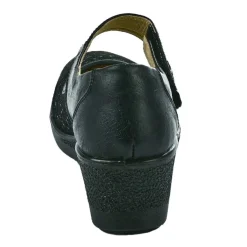 Chaussures Confort|LADY CONFORT Ballerines A Brides Femme Noir Bi-Matieres