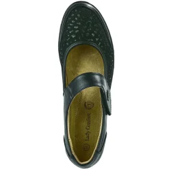 Chaussures Confort|LADY CONFORT Ballerines A Brides Femme Noir Bi-Matieres