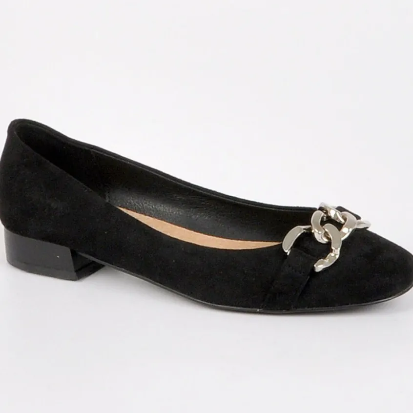 Ballerines|VICE VERSA Ballerines A Talon Femme Noir Avec Chaine