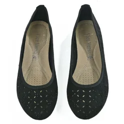Ballerines|VICE VERSA Ballerines Ajourees Femme Noir Avec Strass