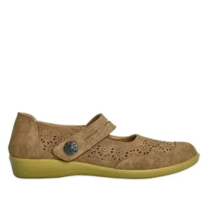 Chaussures Confort|LADY CONFORT Ballerines Confort Femme Marron Semelles Souples