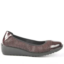 Chaussures Confort|LADY CONFORT Ballerines Femme Bordeaux Vernies