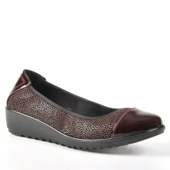 Chaussures Confort|LADY CONFORT Ballerines Femme Bordeaux Vernies