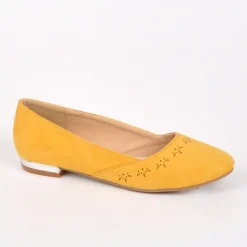 Ballerines|VICE VERSA Ballerines Femme Jaune Au Talon Argente