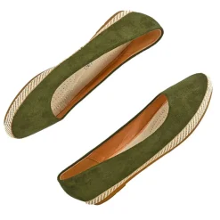 Ballerines|VICE VERSA Ballerines Femme Vert Kaki Semelle Tressee