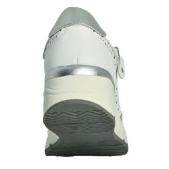 Chaussures Confort|LADY CONFORT Basket Femme Blanc Et Argent