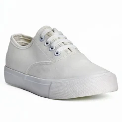 Baskets, Sneakers|STREET LIFE Baskets / Tennis En Toile Blanc Lacets Elastiques