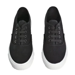 Baskets, Sneakers|STREET LIFE Baskets / Tennis En Toile Noir Lacets Elastiques