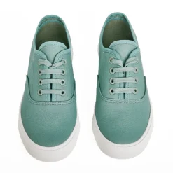 Baskets, Sneakers|STREET LIFE Baskets / Tennis En Toile Vert Lacets Elastiques