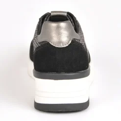 Baskets, Sneakers|STREET LIFE Baskets Avec Effet Reptile Noir