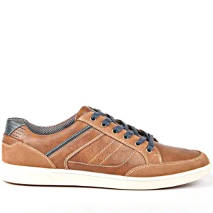 Baskets, Sneakers|CARDIFF Baskets Avec Surpiqures Contrastantes Marron