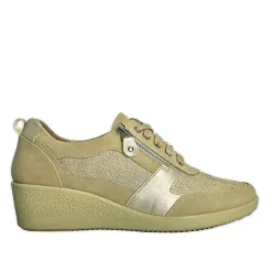 Chaussures Confort|LADY CONFORT Baskets Confort Femme Beige