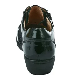 Chaussures Confort|LADY CONFORT Baskets Confort Femme Bi-Matieres Noir