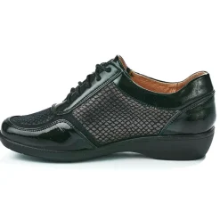 Chaussures Confort|LADY CONFORT Baskets Confort Femme Bi-Matieres Noir