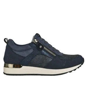 Chaussures Confort|SCALINA Baskets Confort Femme Bleu Marine A Fermeture Eclair