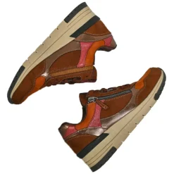 Chaussures Confort|SCALINA Baskets Confort Femme Marron Avec Zip