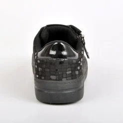 Chaussures Confort|SCALINA Baskets Femme Avec Zip Pratique Sur Le Cote Noir