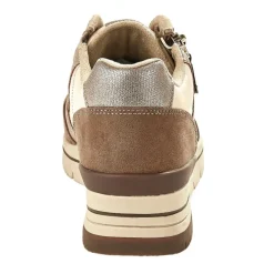 Chaussures Confort|SCALINA Baskets Femme Beige Avec Fermeture Eclair