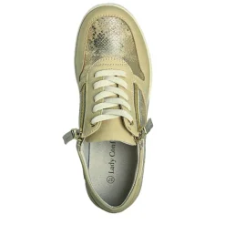 Chaussures Confort|LADY CONFORT Baskets Femme Beige Effet Python