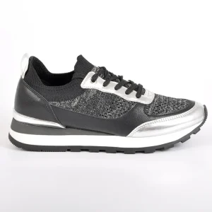 Baskets, Sneakers|STREET LIFE Baskets Femme Bi-Matieres Noir