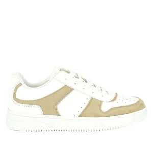 Baskets, Sneakers|STREET LIFE Baskets Femme Blanc Et Beige