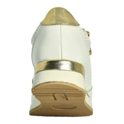 Chaussures Confort|SCALINA Baskets Femme Blanc Et Dore