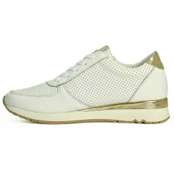Chaussures Confort|SCALINA Baskets Femme Blanc Et Dore