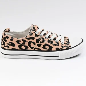 Baskets, Sneakers|STREET LIFE Baskets Femme En Toile Leopard Rose