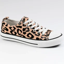 Baskets, Sneakers|STREET LIFE Baskets Femme En Toile Leopard Rose