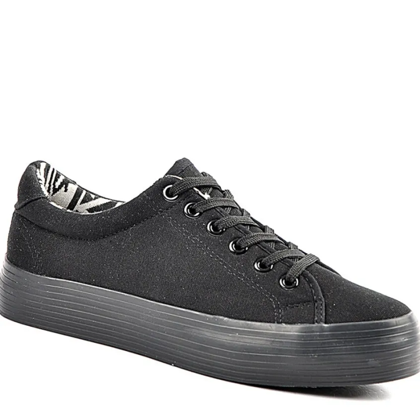 Baskets, Sneakers|ADEIA Baskets Femme En Toile Noire