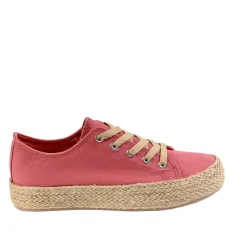 Baskets, Sneakers|STREET LIFE Baskets Femme En Toile Rose Semelle Corde
