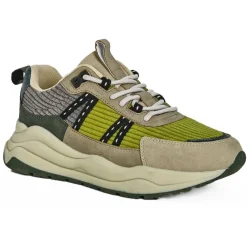 Baskets, Sneakers|STREET LIFE Baskets Femme Gris Et Vert Style Dad Shoes