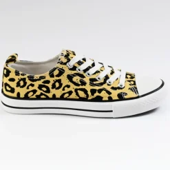 Baskets, Sneakers|STREET LIFE Baskets Femme Jaune Motif Leopard