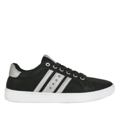 Baskets, Sneakers|STREET LIFE Baskets Femme Noir Et Argente