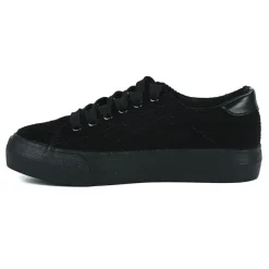 Baskets, Sneakers|STREET LIFE Baskets Femme Noir Velours Cotele