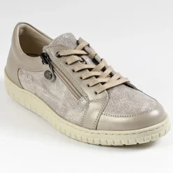 Chaussures Confort|SCALINA Baskets Femme Beige