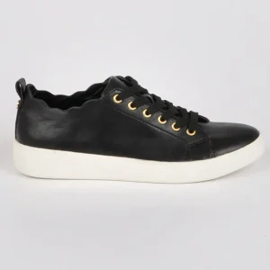 Baskets, Sneakers|STREET LIFE Baskets Femme Noir Effet Cuir