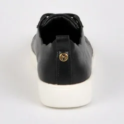 Baskets, Sneakers|STREET LIFE Baskets Femme Noir Effet Cuir