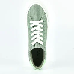 Baskets, Sneakers|STREET LIFE Baskets Femme Vert Velours Cotele