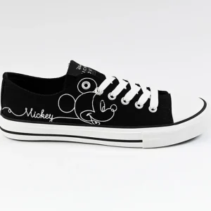 Baskets, Sneakers|MICKEY Baskets Femme En Toile Noire