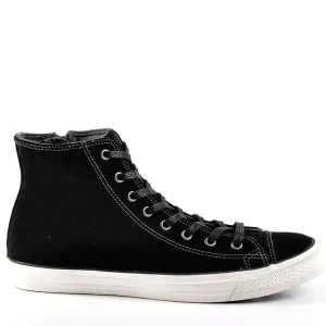 Baskets, Sneakers|CARDIFF Baskets Montantes Aspect Velours Noir