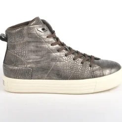 Baskets, Sneakers|STREET LIFE Baskets Montantes Femme Avec Effet Reptile Gris