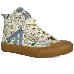 Baskets, Sneakers|ALMA PLANETE Baskets Montantes Femme Beige A Motifs Alma