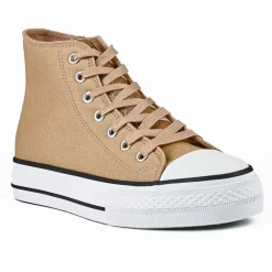 Baskets, Sneakers|STREET LIFE Baskets Montantes Femme Beige A Paillettes