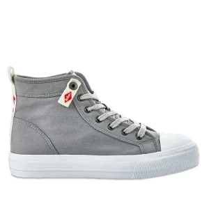 Baskets, Sneakers|LEE COOPER Baskets Montantes Femme En Toile Grise
