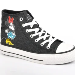 Baskets, Sneakers|MICKEY Baskets Montantes Femme En Toile Noire