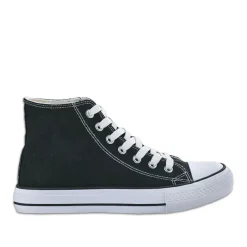 Baskets, Sneakers|STREET LIFE Baskets Montantes Femme Toile Noire