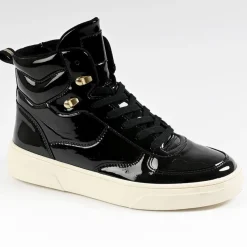 Baskets, Sneakers|STREET LIFE Baskets Montantes Femme Vernis Noir