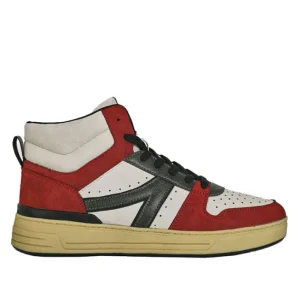 Baskets, Sneakers|STREET LIFE Baskets Montantes Homme Beige Et Bordeaux