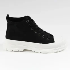 Baskets, Sneakers|STREET LIFE Baskets Plateforme Femme Noir